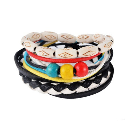 Vintage Leather Multilayer Bead Bracelet