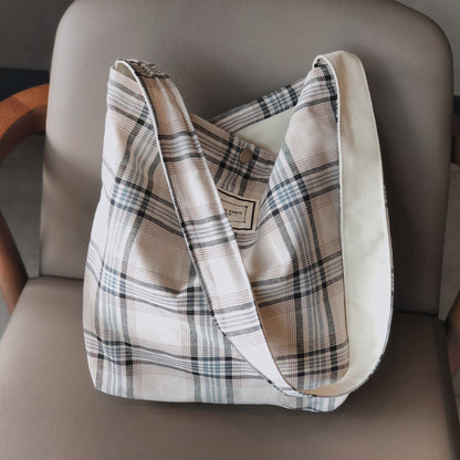 Artistic Plaid Cloth Bag