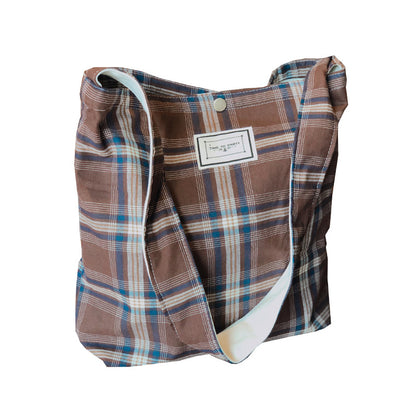 Artistic Plaid Cloth Bag