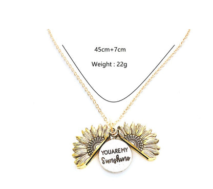 Sunflower Double Lettering Necklace