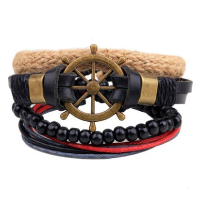 Vintage Leather Multilayer Bead Bracelet