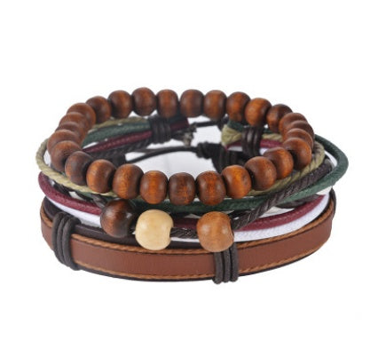 Vintage Leather Multilayer Bead Bracelet