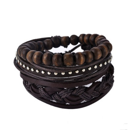 Vintage Leather Multilayer Bead Bracelet