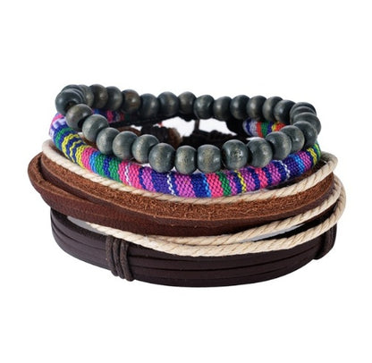 Vintage Leather Multilayer Bead Bracelet