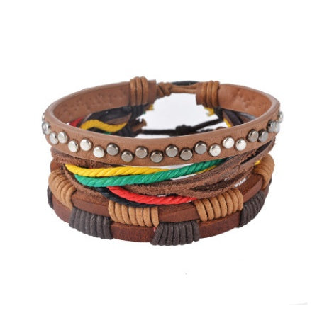 Vintage Leather Multilayer Bead Bracelet