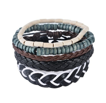 Vintage Leather Multilayer Bead Bracelet