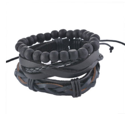 Vintage Leather Multilayer Bead Bracelet