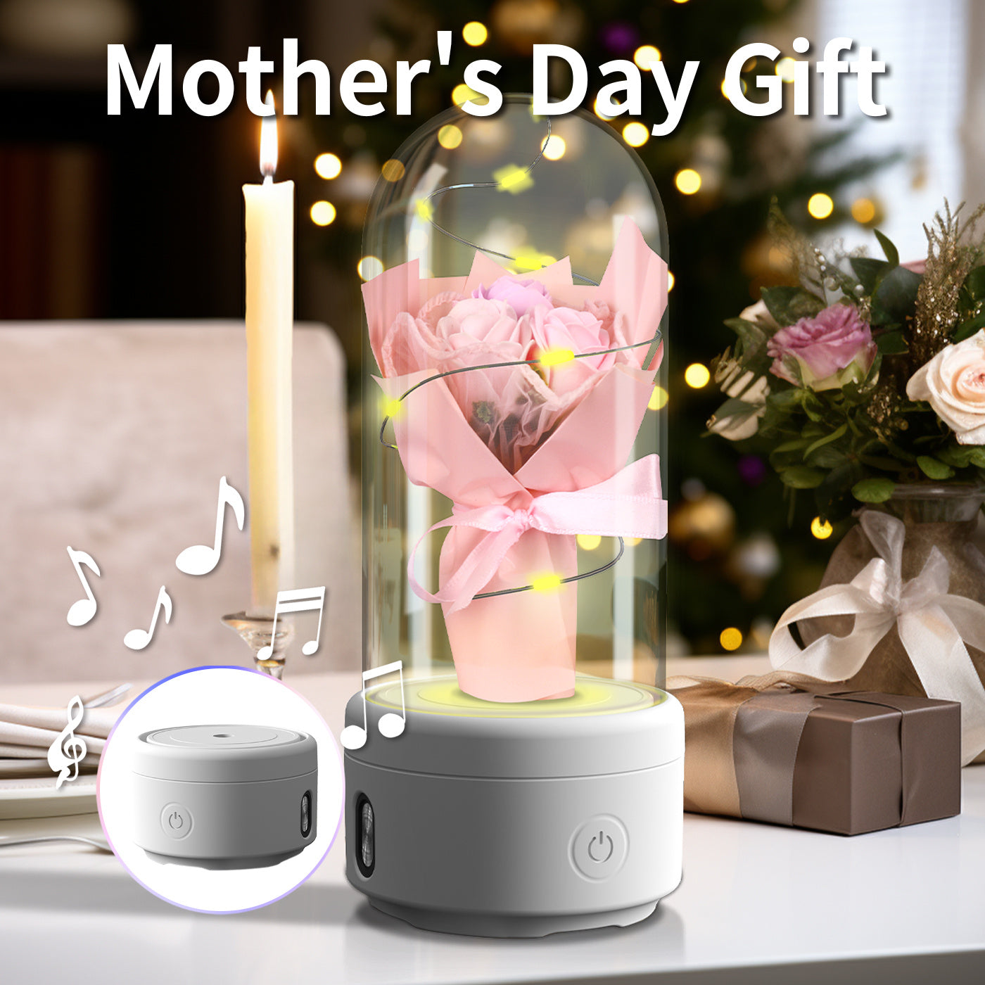 Rose Nightlight cum Bluetooth Speaker